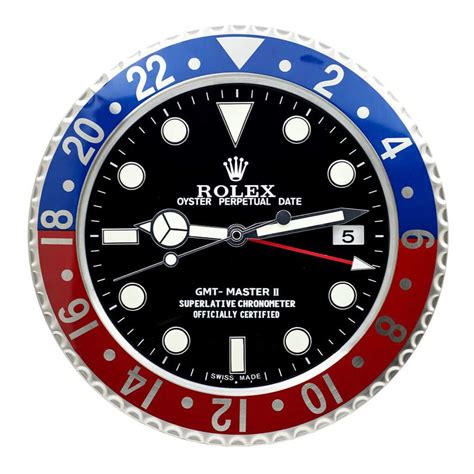 genuine rolex wall clock for sale|rolex pepsi wall clock.